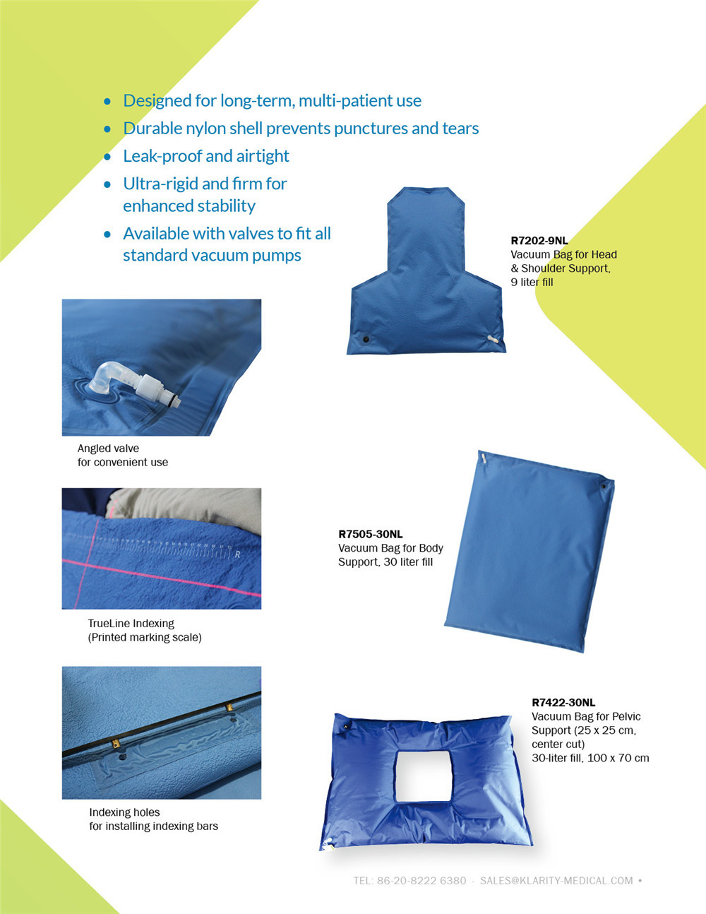 Klarity Vacuum Bags for Head & Neck Support